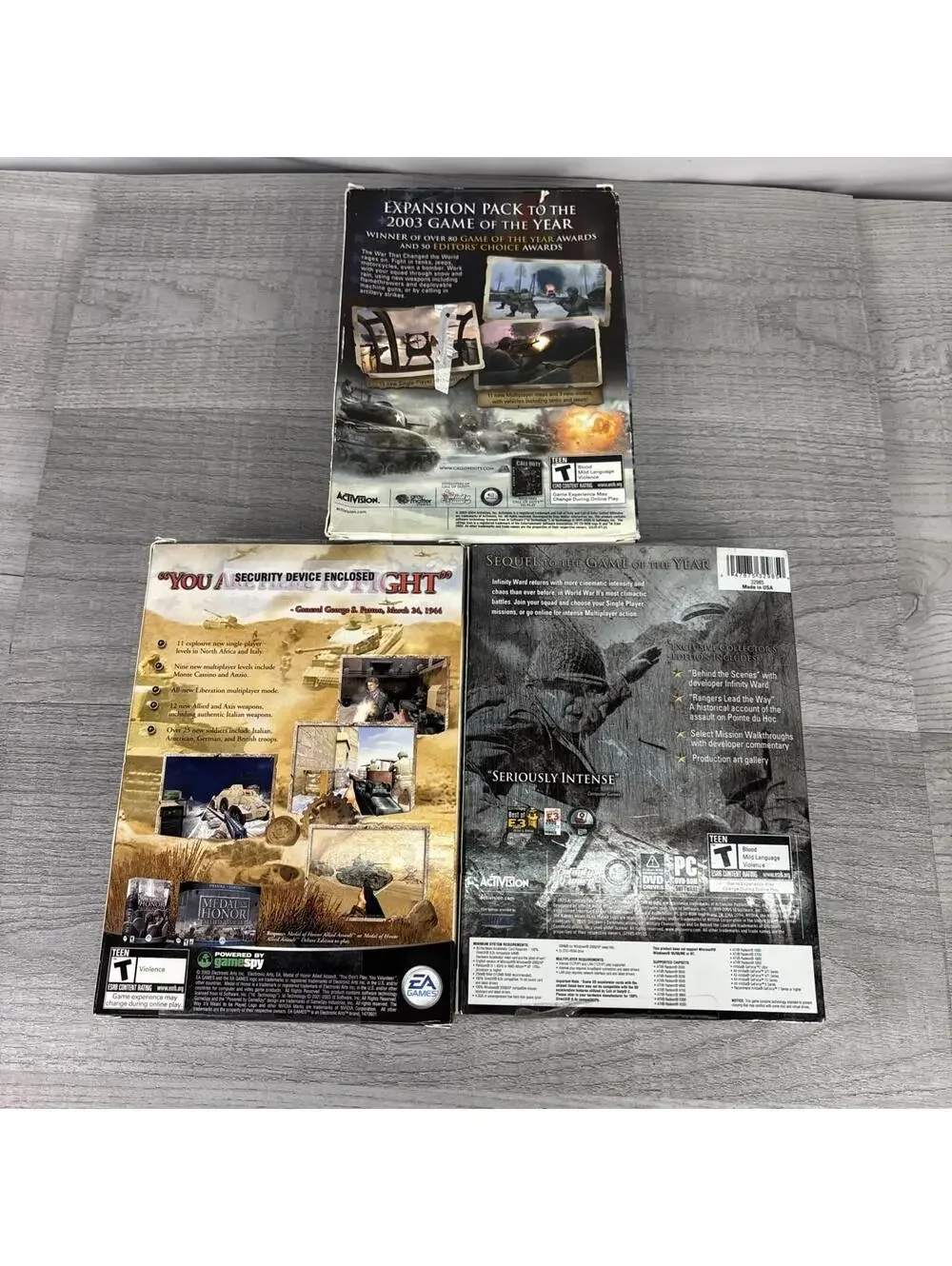 Lot of 3 Classic WWII PC Games - Medal of Honor & Call of Duty Bundle!